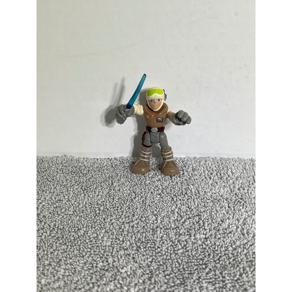 Star Wars Galactic Heroes Luke Skywalker Hoth Action Figure Blue Lightsaber 2.5"